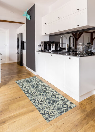 Strapazierfähiger Küchenläufer und -teppich im Fliesen-Design 