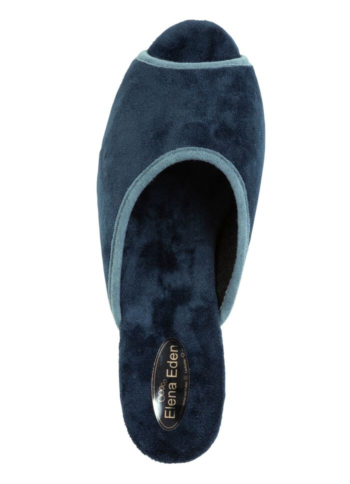 ELENA EDEN Samt-Pantolette mit Kontrast-Einfassung 