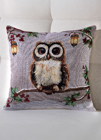 Kissenbezug Eule aus hochwertigem Gobelin 