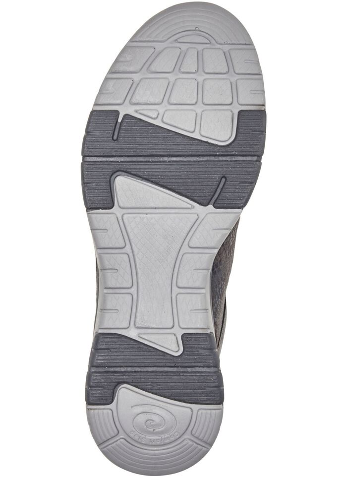 ELENA EDEN Sneaker mit gl&auml;nzend bedrucktem Elastikmaterial TORF-GRAU