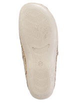 ELENA EDEN Hausschuh aus teilweise glänzend bedrucktem Textilmaterial BEIGE