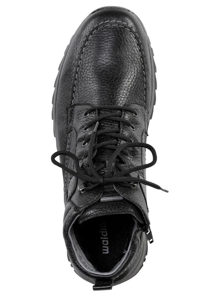 Waldl&auml;ufer Schn&uuml;r-Boot aus Hirsch-Nappaleder SCHWARZ