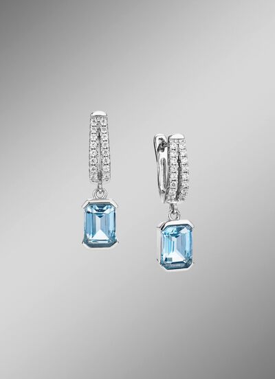 Funkelnde Eleganz f&uuml;r Ihre Ohren: Ohrringe mit Blautopas 