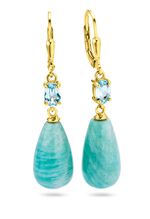 Sch&ouml;ne Ohrringe mit echt Amazonit und Spinell in T&uuml;rkis 