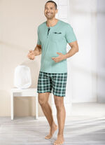 Dreiteiliges Shorty mit Knopfleiste und Brusttasche 