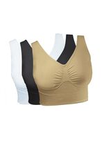 Dreierpack Sport-BH &bdquo;Sporty&ldquo; WEISS-SCHWARZ-HAUT