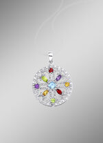 Anh&auml;nger mit Diamanten und Edelsteinen 