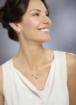 Halskette mit echt Safir und echten Wei&szlig;topasen 