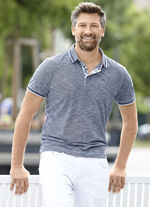 Poloshirt von &bdquo;Milano Italy&ldquo; JEANSBLAU MELIERT