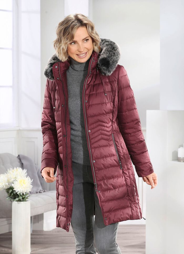 Kurzmantel mit seitlicher Längssteppung KASTANIE