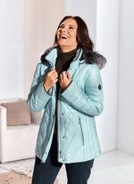 Jacke mit figurfreundlicher L&auml;ngssteppung seitlich GLETSCHER