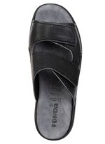 Bequeme Herren-Pantoletten, Weite K, mit Klettverschluss SCHWARZ