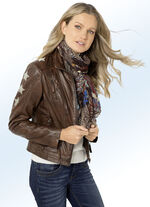 Lederkurzjacke mit einer Innentasche 