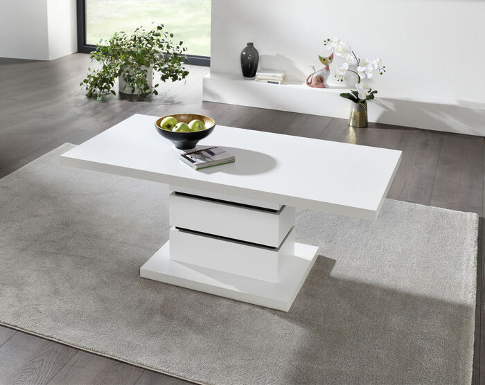 Eleganter Couchtisch mit Marmor-Optik WEISS-SCHWARZ