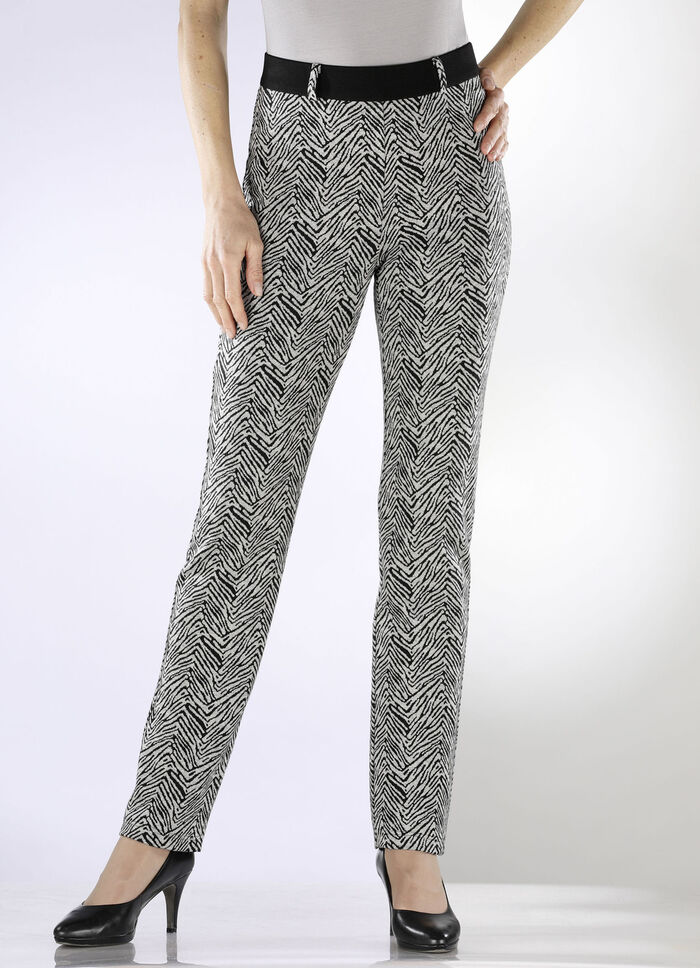 Hose in angesagter Tierfell-Dessinierung GRAU-SCHWARZ