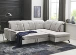 Moderne Polsterecke mit Bettfunktion und Bettkasten GRAU