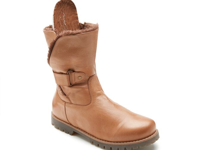 Andrea Conti Bootie mit verstellbarer Klettspange COGNAC