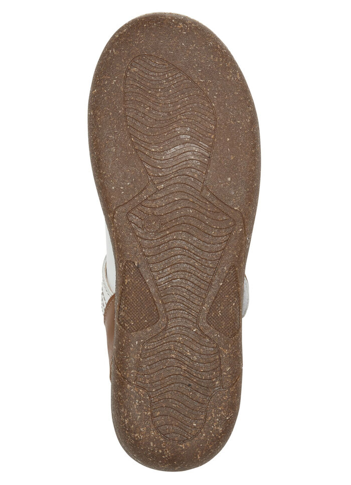 ELENA EDEN-Slipper mit Zierstickerei WEISS-COGNAC