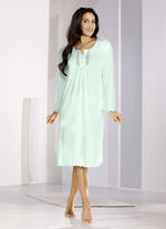 Nachthemd, wadenlang und gebogten Abschlüssen  MINT