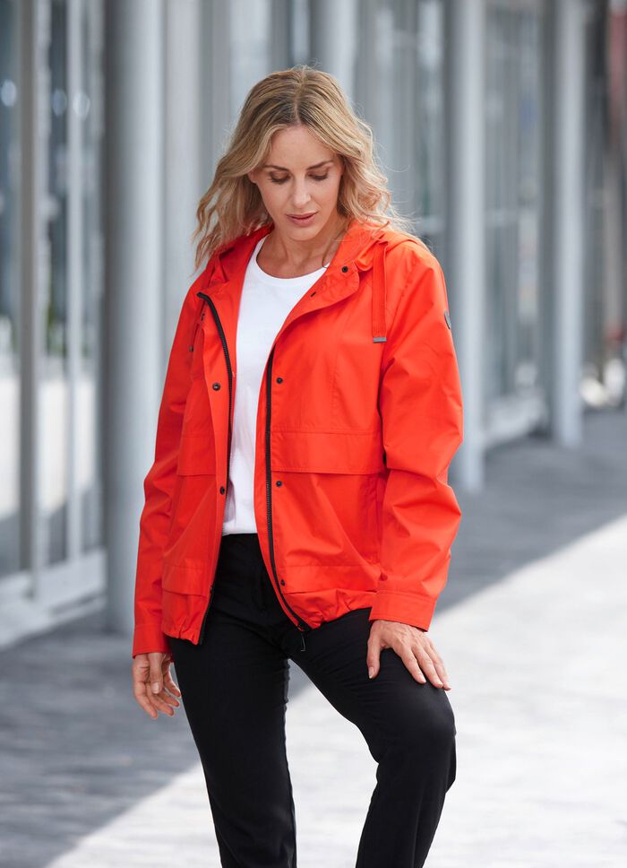 Funktionsjacke mit fester Kapuze 