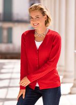 Strickjacke mit Zöpfchendessin ROT