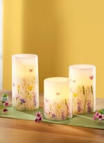 LED-Echtwachskerzen, 3er-Set, mit Fernbedienung 