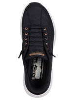 SKECHERS, stylische Damen-Sneaker, mit geformter Slip-Ins Fersenplatte SCHWARZ