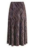 Rock mit edel schimmerndem Glanzdruck SCHWARZ-BRAUN-MULTICOLOR