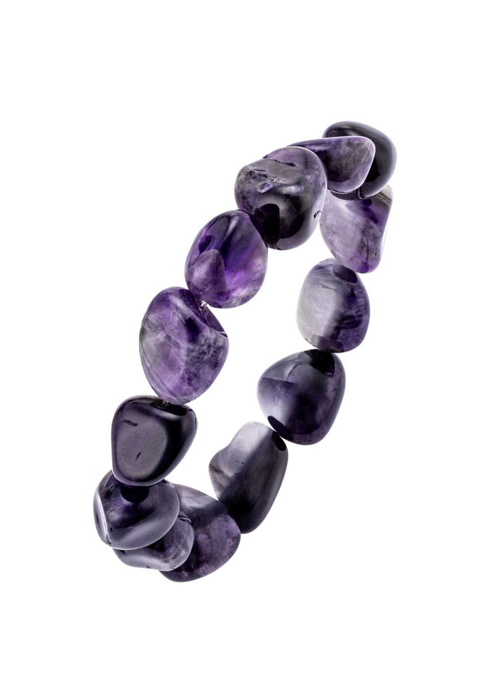 Elastisches Armband aus echtem Amethyst 