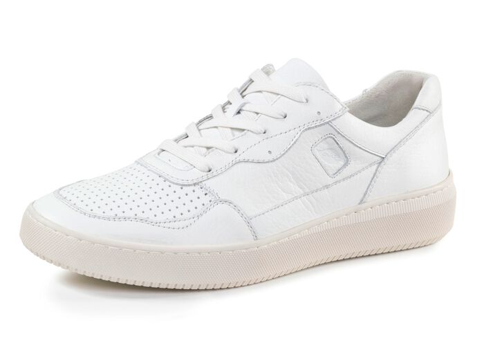 Waldl&auml;ufer Schn&uuml;rschuh aus genarbtem Nappaleder NATURWEISS