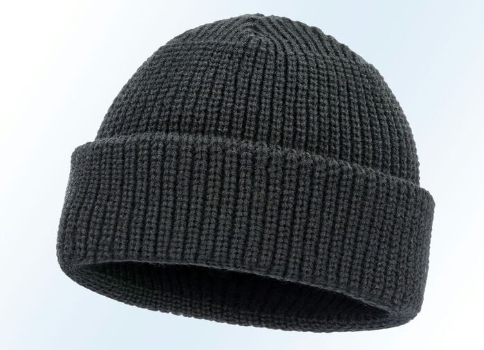 Flotte M&uuml;tze mit doppeltem Umschlag SCHWARZ