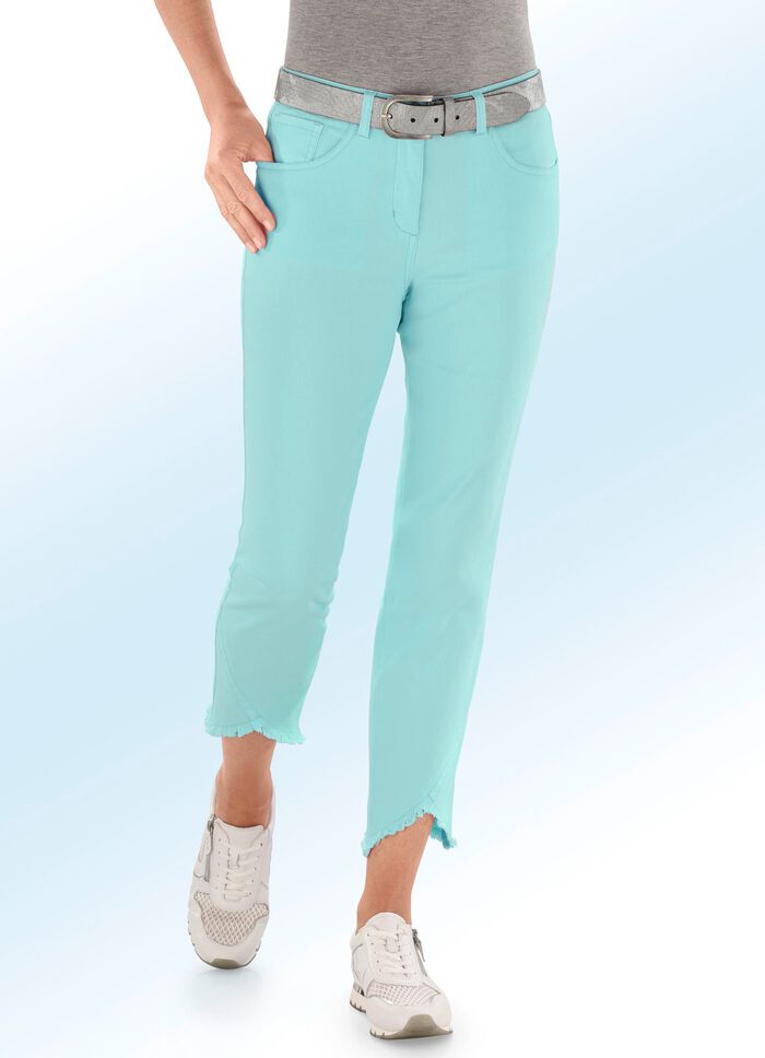 Hose in 7/8-L&auml;nge mit interessantem Fransenabschluss 