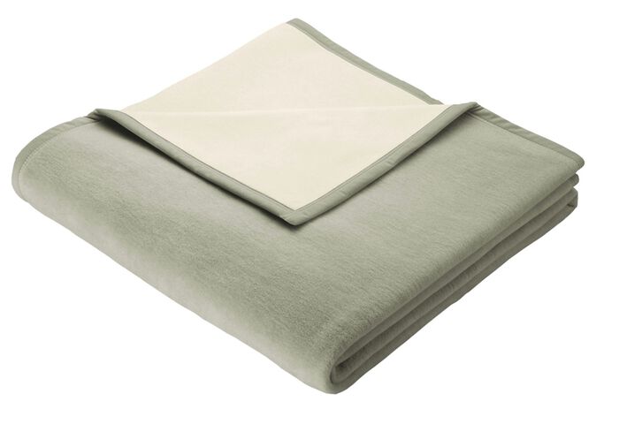 Schlafdecke mit Veloursbandeinfassung SILBER