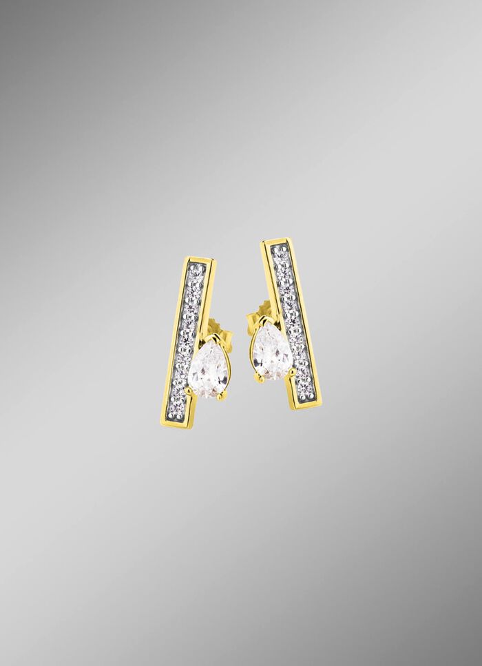 Interessante Ohrstecker mit Zirkonia 