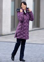 Kurzmantel mit abnehmbarem Kunstpelz-Besatz PURPLE