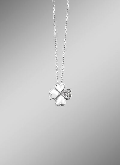 Kleeblatt-Anh&auml;nger mit Ankerkette 