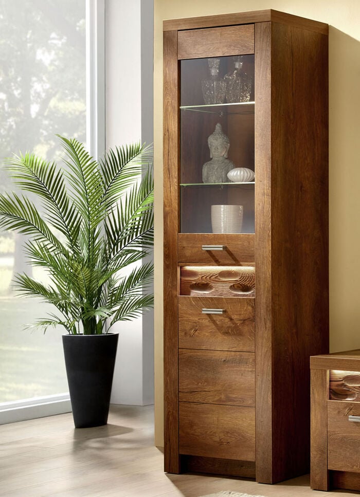 Wohnzimmermöbelprogramm mit LED-Beleuchtung ESCHE HELL