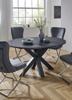 Runder Esstisch mit Auszug SCHWARZ-KERAMIK
