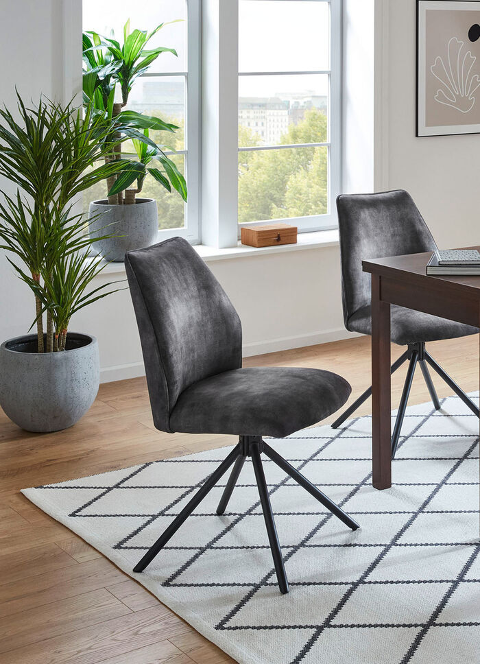 Moderne Stühle, 2er-Set ANTHRAZIT