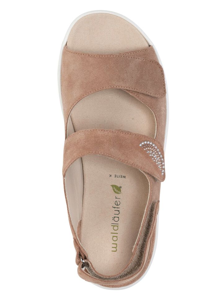 Waldl&auml;ufer Sandale aus Veloursleder CAMEL