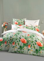 Beidseitig bedruckte Bettw&auml;sche-Garnitur in Seersucker-Qualit&auml;t 