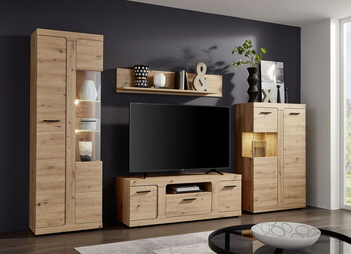 Wohnwand mit LED-Beleuchtung 