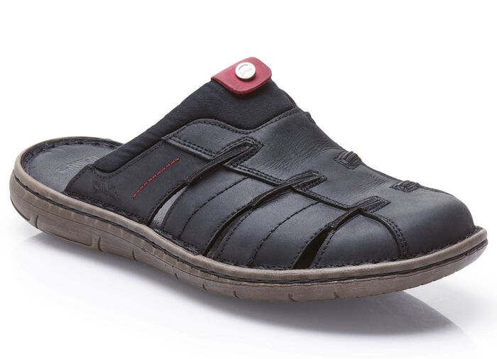 Clog aus schattiertem Rindleder SCHWARZ-ROT