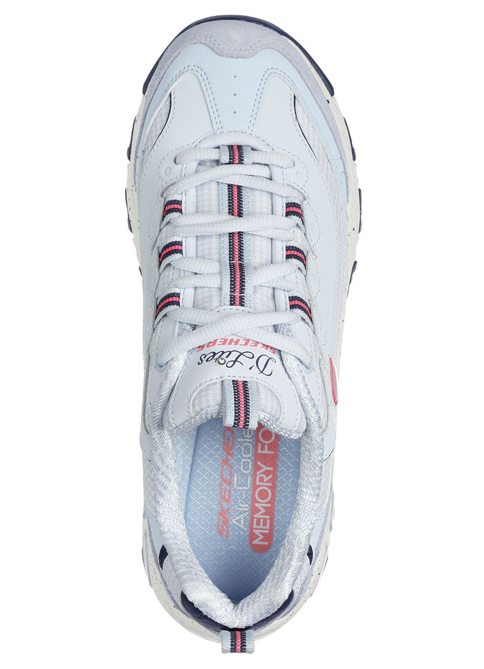 SKECHERS Schnür-Sneaker mit Veloursleder-Besätzen BLAU-PINK