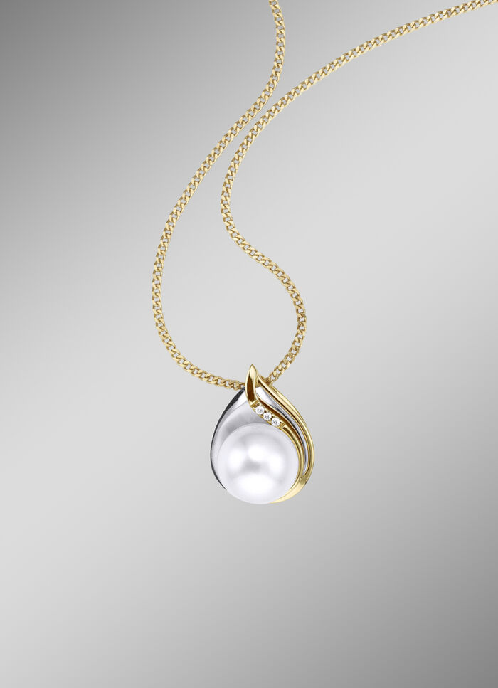 Perlenanh&auml;nger mit Brillanten 