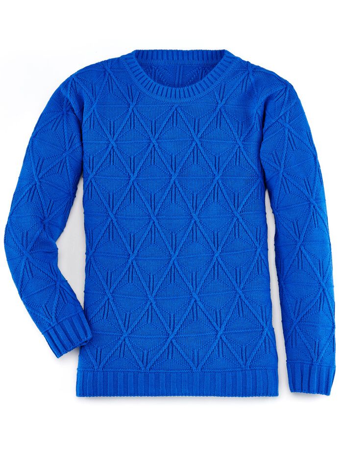 Pullover mit Rautendessin RAUCHBLAU
