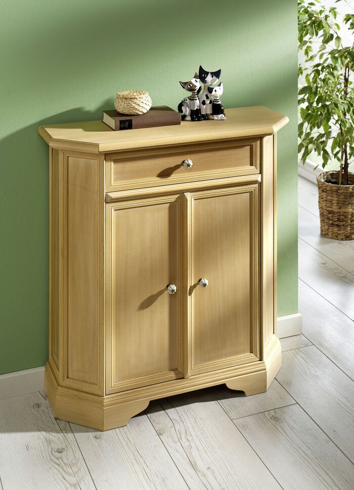 Teilmassive Kommoden mit Metallknöpfen NATUR