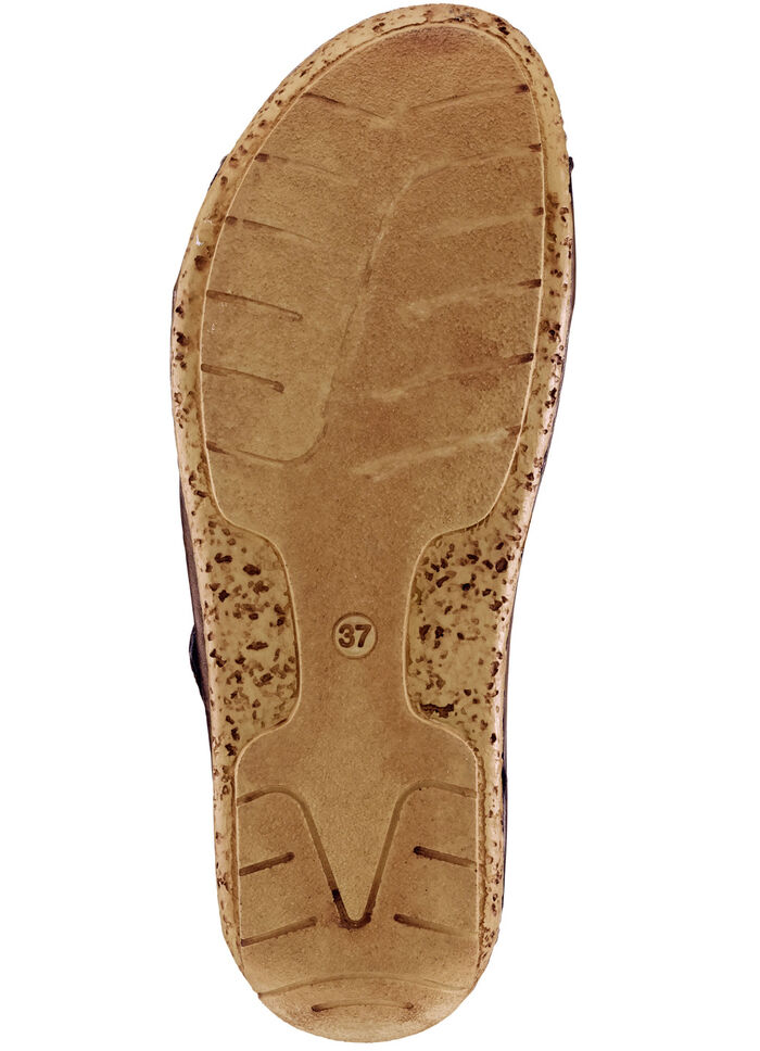 Gemini, bequeme Damen-Sandalen, Weite G, mit Gummizug COGNAC