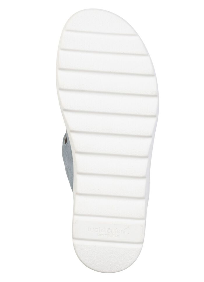 Waldl&auml;ufer, bequeme Damen-Pantoletten, Weite H, mit herausnehmbarem Fu&szlig;bett BLEU