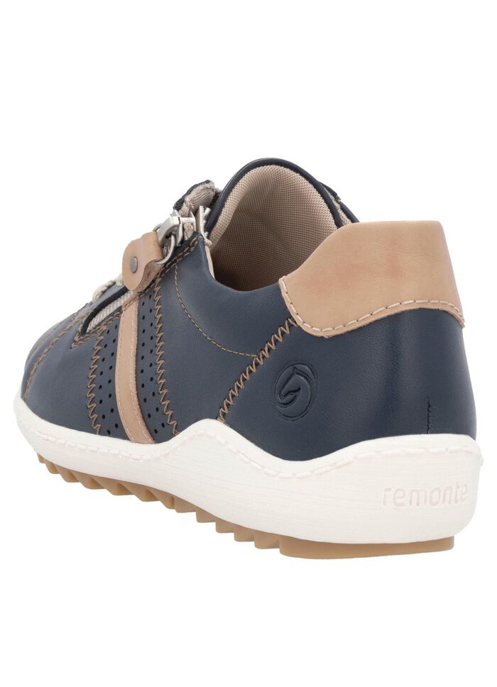 Remonte Schn&uuml;rschuh aus teilweise gepr&auml;gtem Nappaleder 